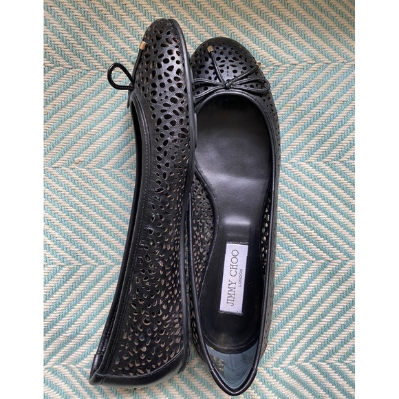 JIMMY CHOO Walsh Perforated Leather Ballet Flats - Picture 6 of 15